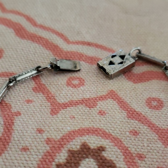 Vintage Blue Stone Choker/ Rhinestone Chocker - Picture 7 of 11